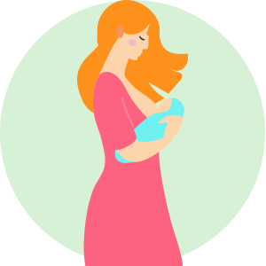 Mother breastfeeding child