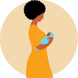 Mother holding baby