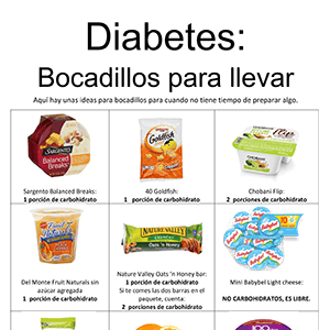 Diabetes Bocadillos para llevar